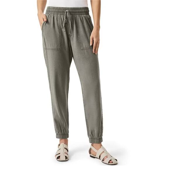 SPLENDID WOMENS XLARGE DRAWSTRING LINEN BLEND LAKESIDE JOGGER GREEN NEW NEW - Picture 1 of 13